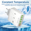 Standard 65W fast charging Korean standard mobile phone charger 6USB multi port fast charging head travel charger - Korvel