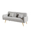 70.47" Gray Fabric Double Sofa with Split Backrest and Two Throw Pillows - Korvel