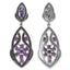 5.74 Carat Genuine Amethyst and Black Spinel Earrings