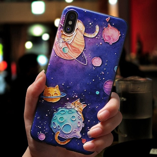 Eqvvol Cute 3D Cartoon Patterned Phone Case for iPhone