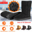 Women's Waterproof Faux Suede Mid-Calf Snow Boots with Fur Lining