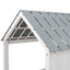 Twin Size Low Loft House Bed with Roof and Two Front Windows White - Korvel