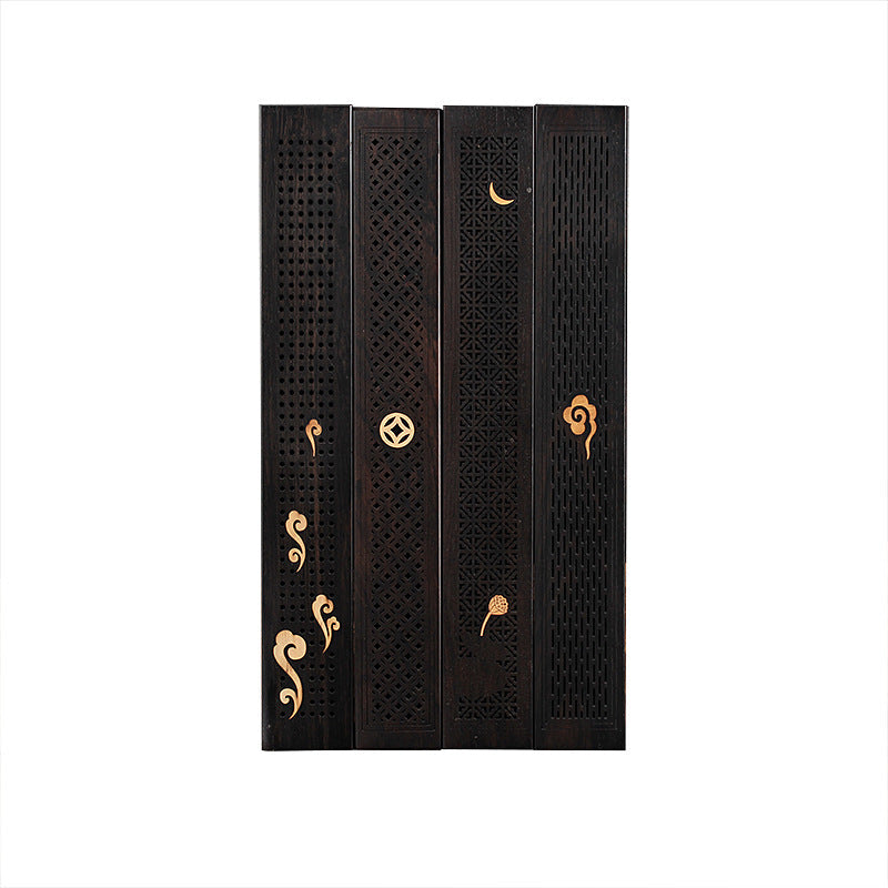 Wooden thread incense box, black sandalwood inlaid with boxwood, sleeping incense burner, incense burner, household indoor agarw - Korvel