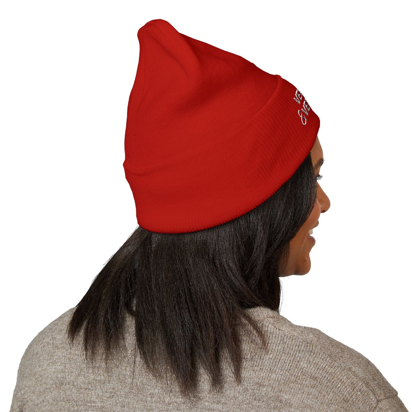 Bonnet tricoté brodé très légal et très cool