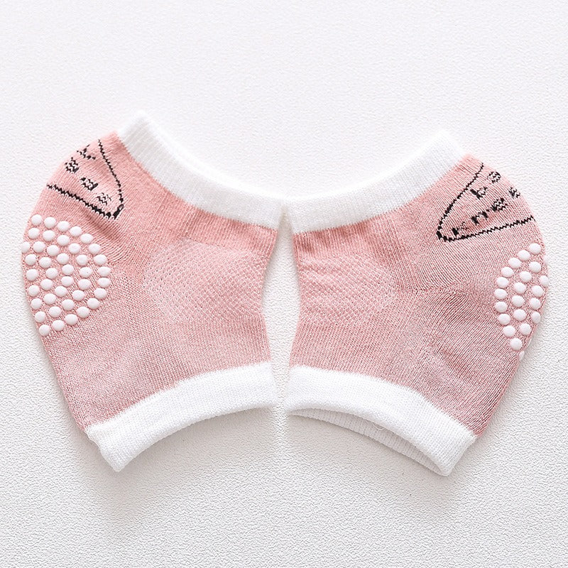 3 pairs of cotton children's knee pads, autumn glue dispensing, anti slip baby knee pads, mesh breathable exercise, baby crawlin - Korvel