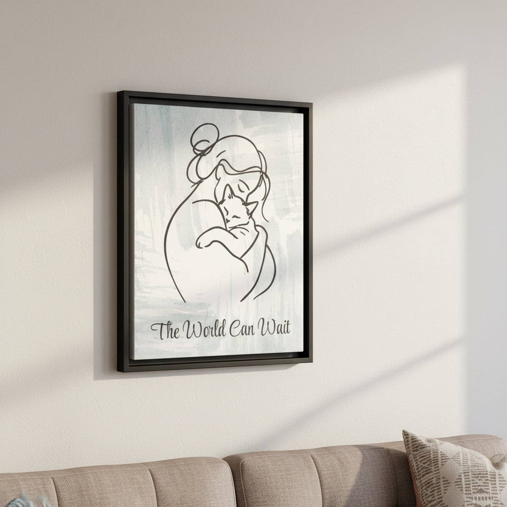 L'impression sur toile Chat Le Monde Peut Attendre