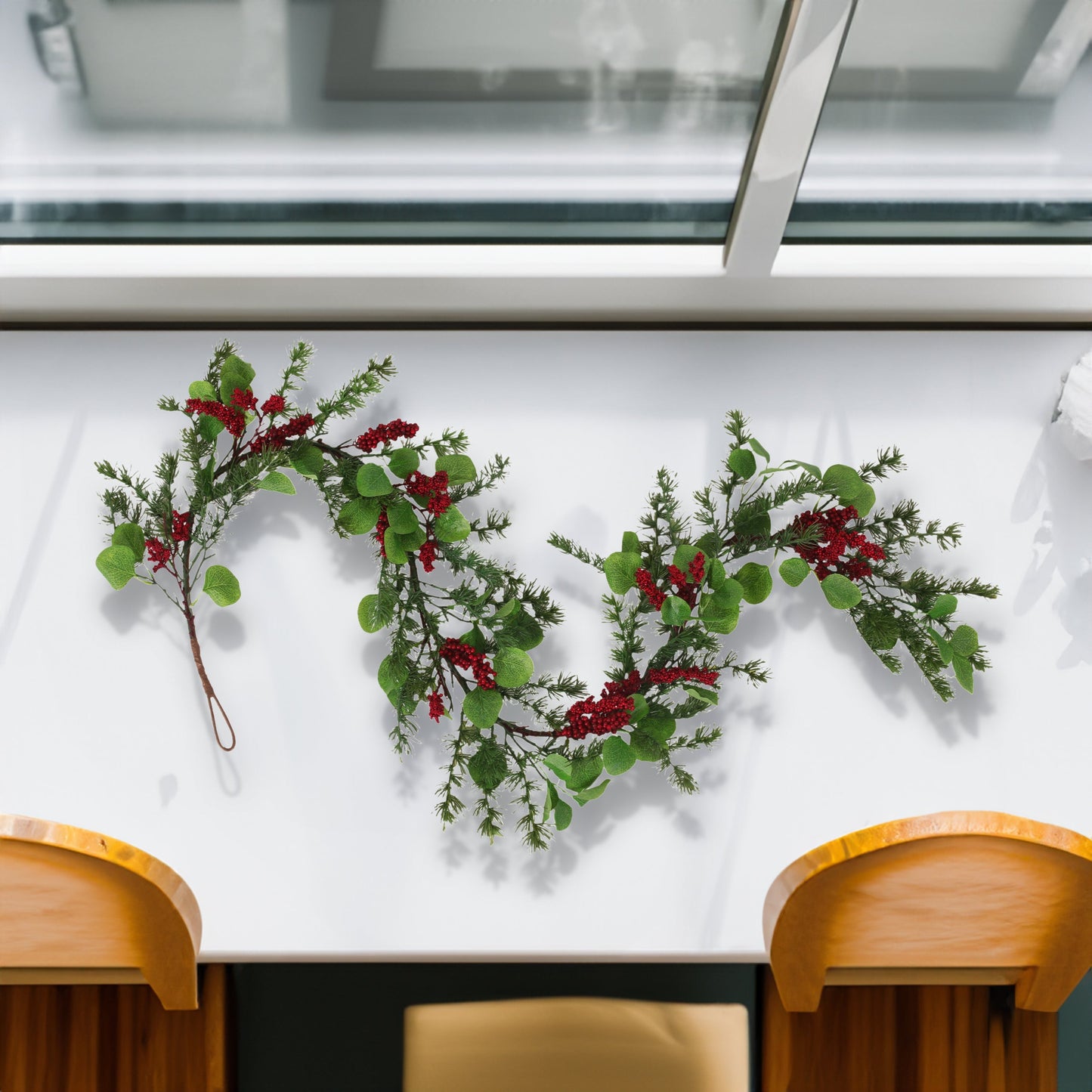 5' LEAVES/BERRY GARLAND - Korvel
