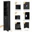 Armoire de Salle de Bain Élégante et Haute avec Étagère Réglable - Noir
