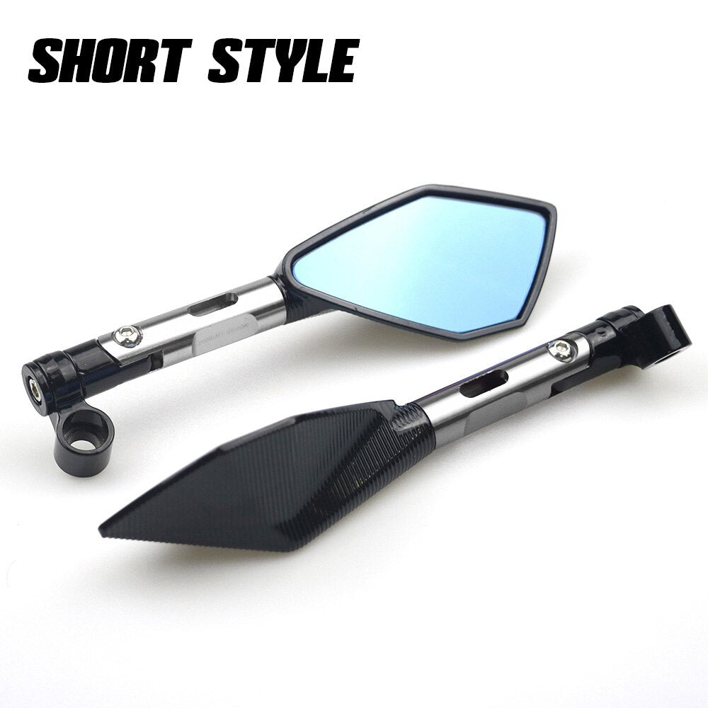 Universal CNC Aluminum Motorcycle Handlebar Rear View Mirrors Blue Anti-glare Mirror for Honda Yamaha Suzuki Scooter ktm - Korvel