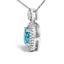 Collier Pendentif en Argent Sterling .925 avec Topaze Bleue et Diamant - 18"