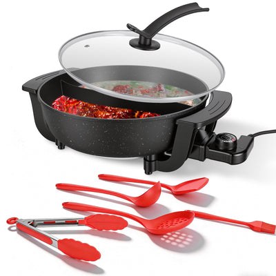 6L Electric Hot Pot with Divider - Dual-Flavor Cooking