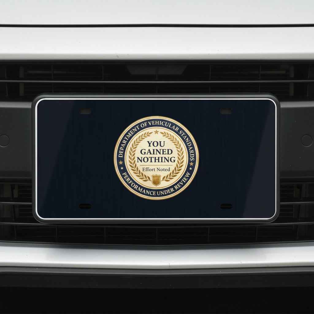 Plaque d'immatriculation du Département des Normes Véhiculaires – Plaque à Faux Sceau