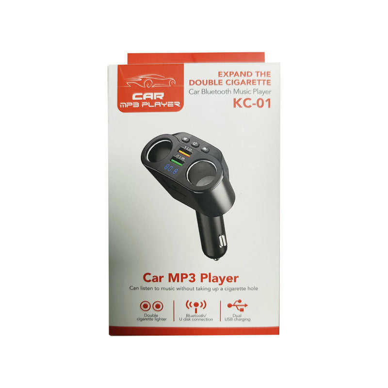 KC-01 car charger with one to two USB ports intelligent digital display QC3.0 fast charging multifunctional car cigarette lighter - Korvel