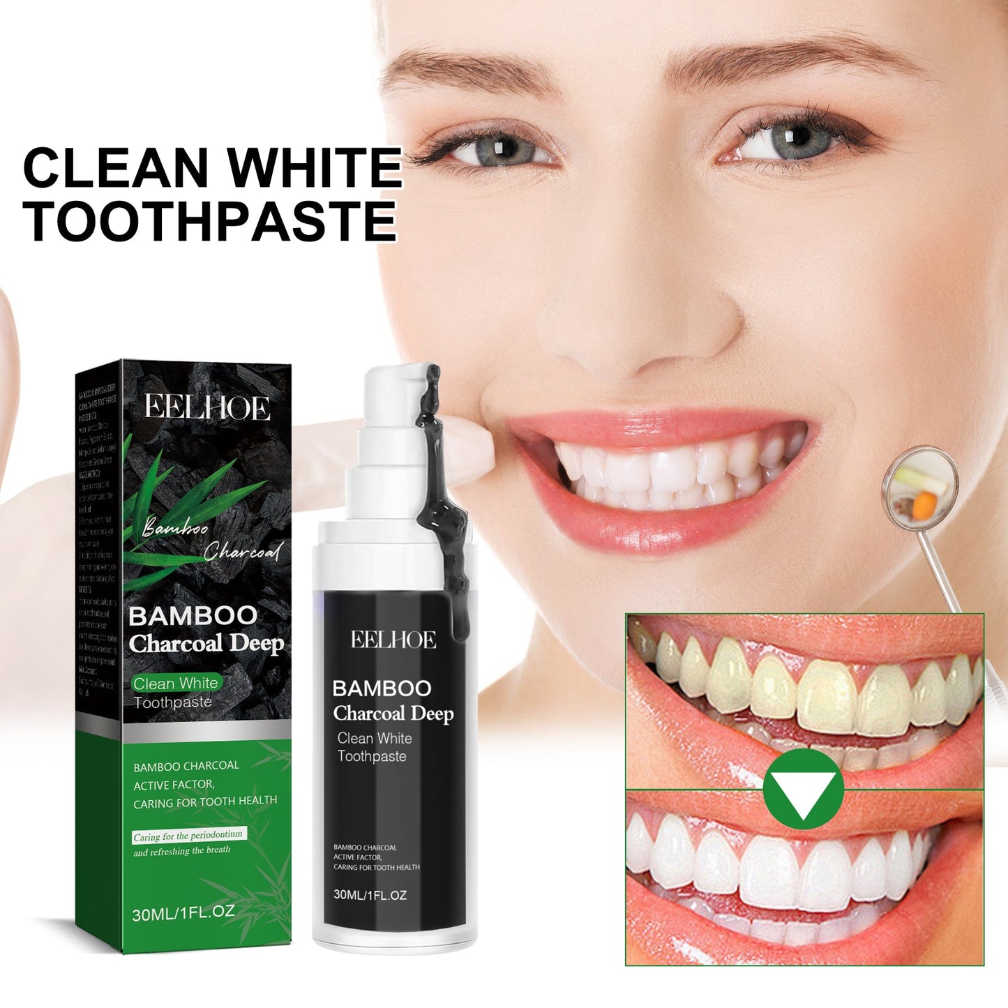 Bamboo Charcoal Whitening Toothpaste for Fresh Breath