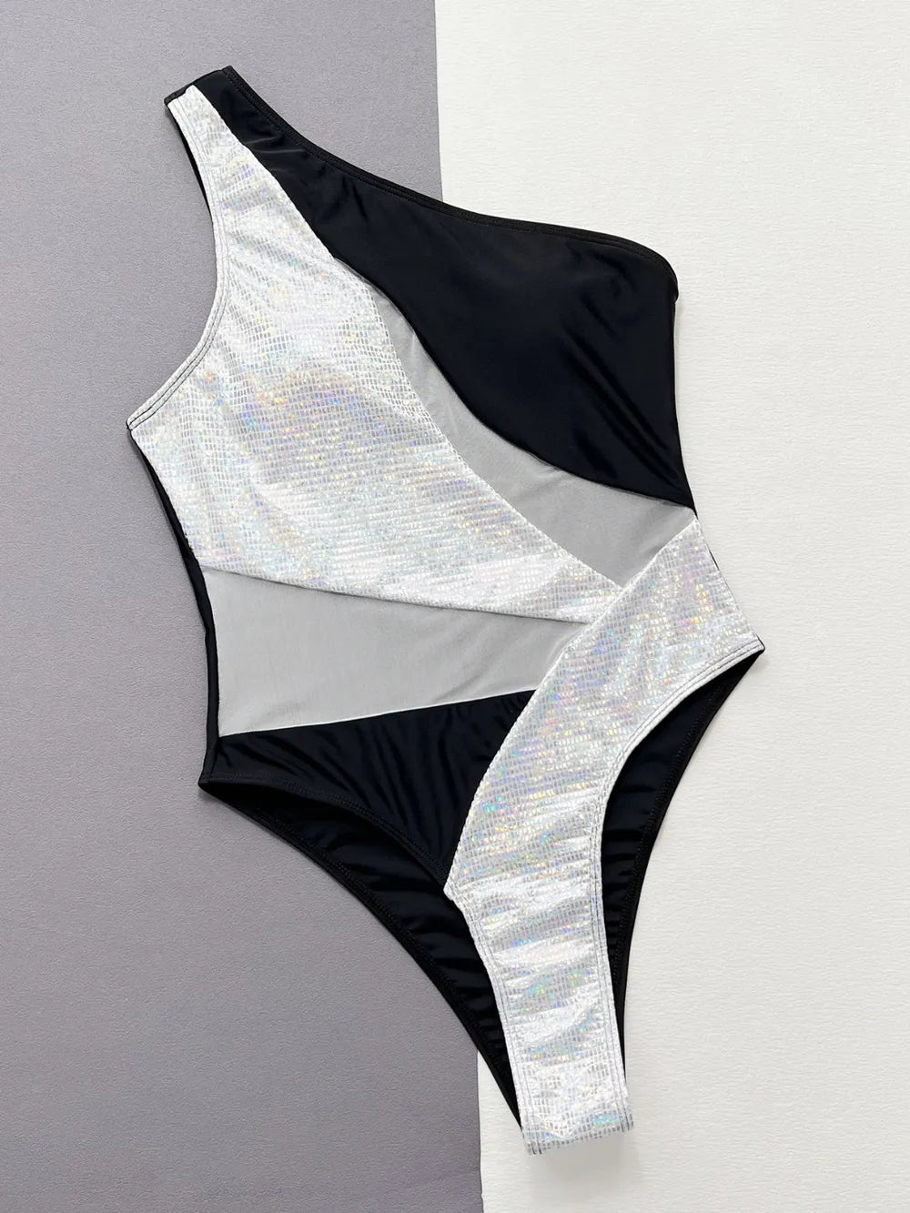 Contrast Panel One-Piece Swimsuit - Korvel