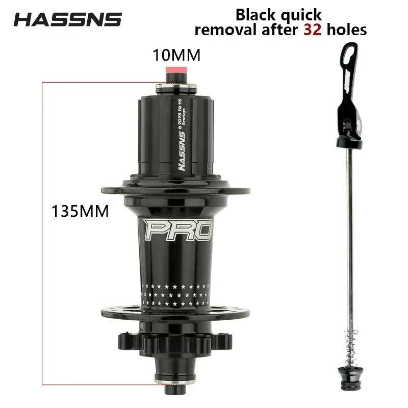 HASSNS PRO7 MTB Hub 32 Holes Bearing Bike Freehub Rear Hub Quick Release 32H Four Palin 7 8 9 10 11 12 Speed 6 Pawl Hubs - Korvel
