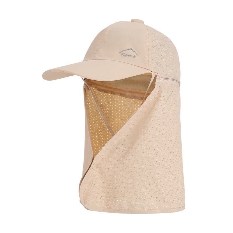 1pc Summer Baseball Cap with Detachable 360° Neck Sun Flap. For men, hiking, fishing, outdoor. - Korvel