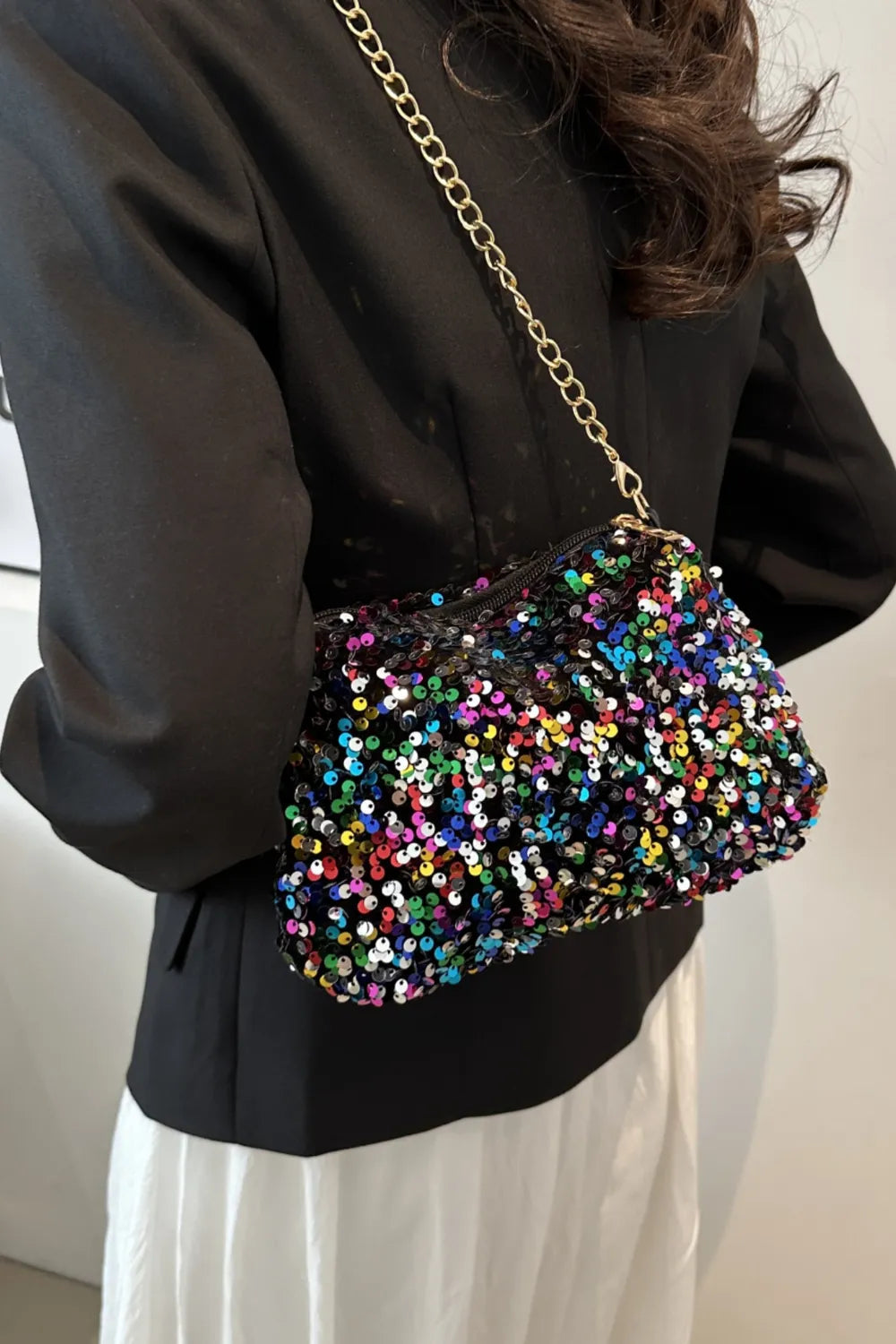 Sequin Removable Strap Shoulder Bag - Korvel