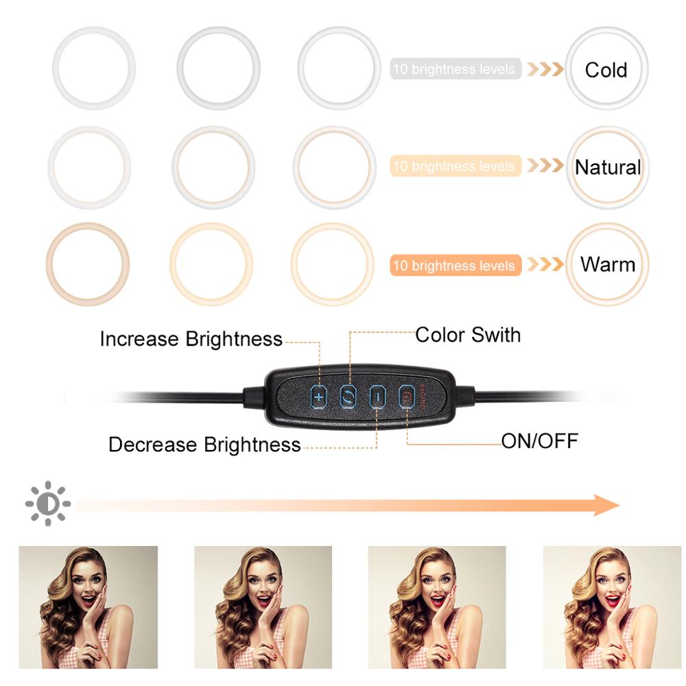 10 Inch  26CM  Ring Light with Stand - Rovtop LED Camera Selfie Light Ring for iPhone Tripod and Phone Holder for Video Photography - Korvel