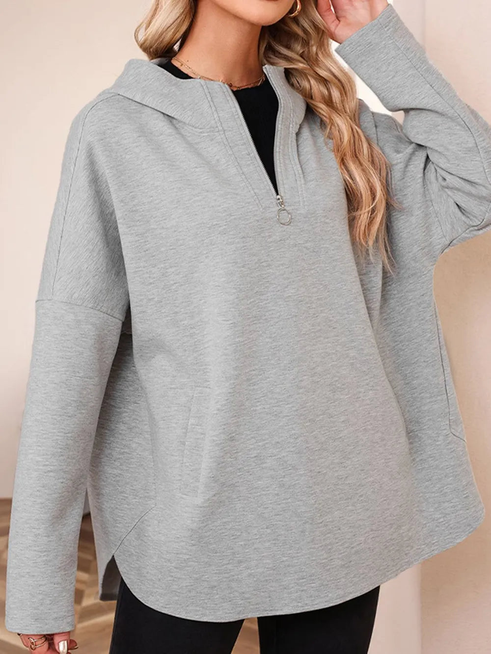 Quarter Zip Long Sleeve Hoodie - Korvel