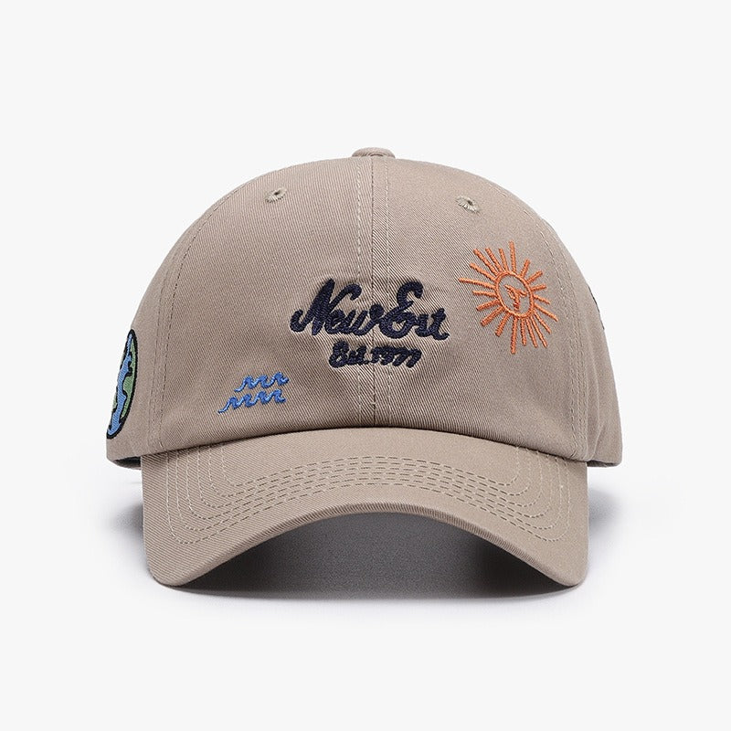Letter Embroidery Fashion Outdoor Curved Brim Baseball Hat Versatile Simple Cross border Sunscreen Women's Black Cap - Korvel