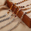 Collier en Pierre de Jaune d'Oeuf en Acier Titane