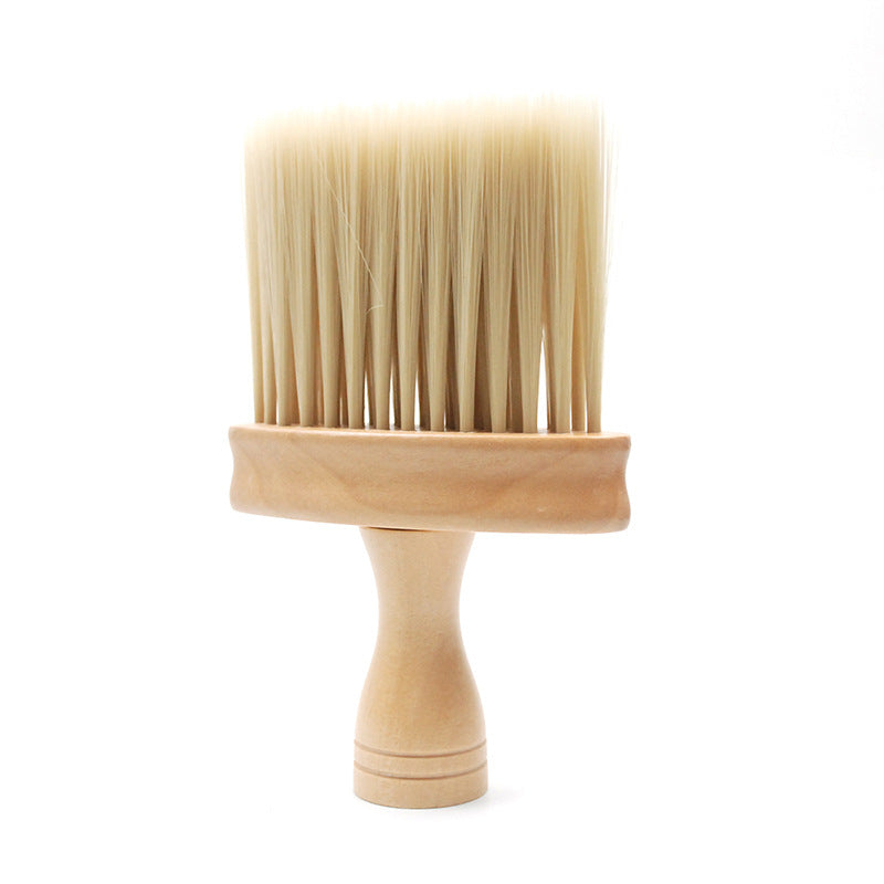 Broken Hair Sweeping Brush Bangs Brush Neck Sweeping Wooden Handle Large Imitation Mane Hairdressing Hairdressing Cleaning Brush - Korvel