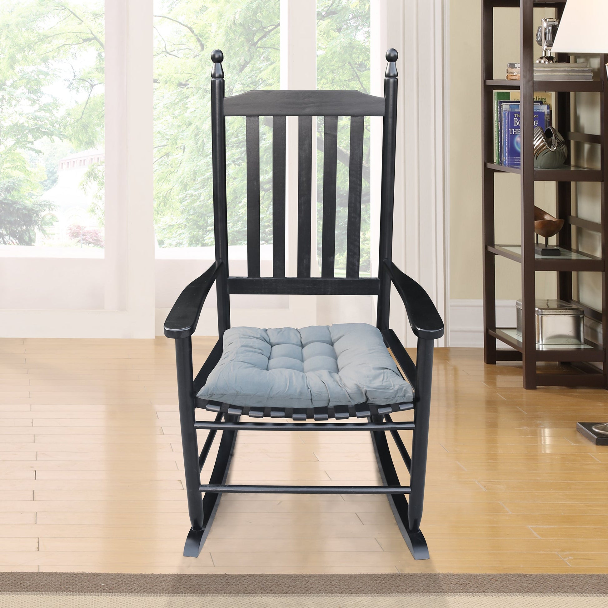 wooden porch rocker chair BLACK - Korvel
