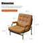 Living room chair with adhesive leather armrests, high backrest, metal legs, and soft padding (1 piece in brown) - Korvel
