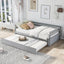 Twin or Double Twin Daybed with Trundle Gray - Korvel