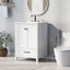 24" Bathroom Vanity with Sink, Bathroom Vanity Cabinet with One Drawer and Doors, Solid Wood and MDF, White - Korvel