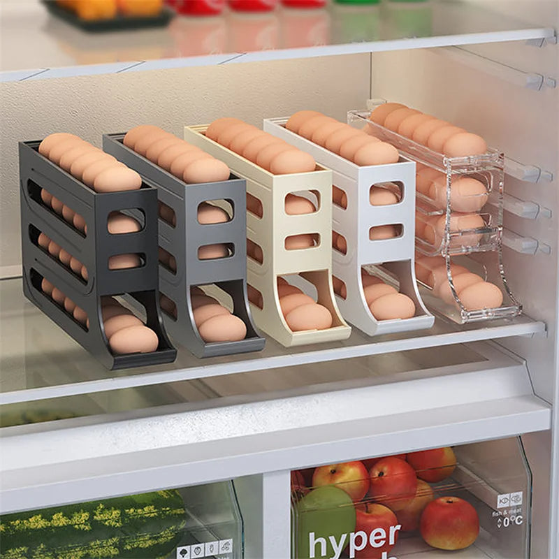 Refrigerator Egg Storage Box Automatic Scrolling Egg Holder Kitchen Large Capacity Dedicated Rolling Egg Storage Box for Kitchen - Korvel