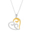 Collar con colgante de corazón abierto de plata esterlina bañado en oro amarillo de 10K