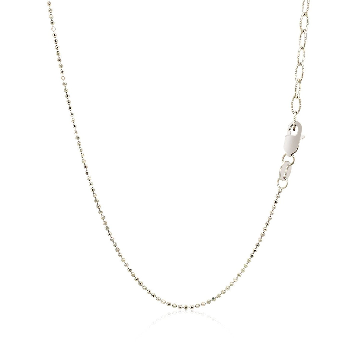 Collar de Oro Blanco de 14k con Charms de Diamante Redondo