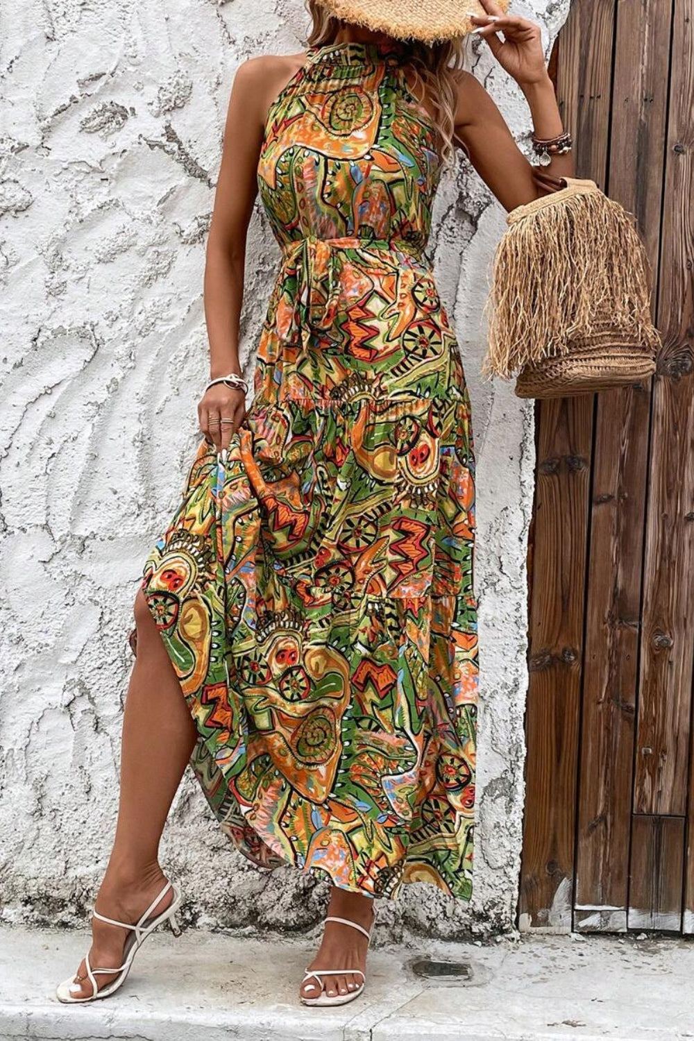 Elegant Floral Sleeveless Dress - A Summer Essential