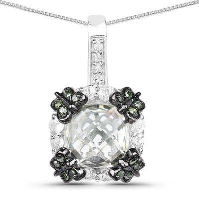 2.72 Carat Genuine Multi-Stone .925 Sterling Silver Pendant