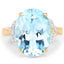 14K Yellow Gold Plated Blue Topaz & White Topaz Ring