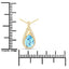 0.89 Carat Swiss Blue Topaz & Diamond 14K Gold Pendant