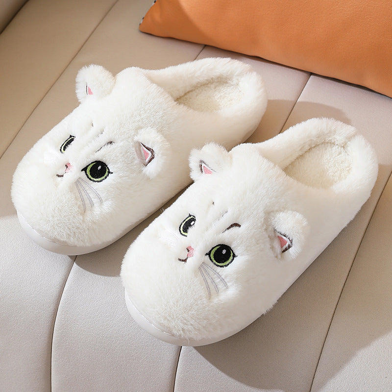 Cozy Cartoon Kitty Cotton Slippers for Couples