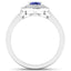 0.91 Carat Genuine Tanzanite and Diamond 14K White Gold Engagement Ring