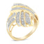 Anillo de cóctel de diamantes en oro amarillo de 10K - Talla 8