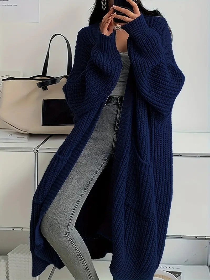 Premium Women's Long Knitted Cardigan for Autumn & Winter