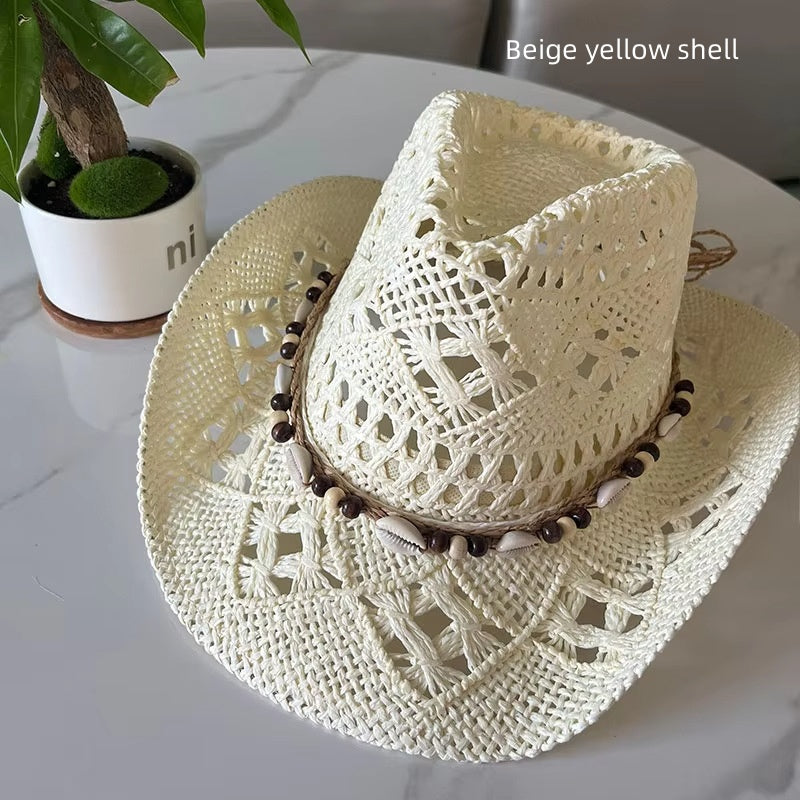 Bohemian Shell Straw Summer Beach Sun Hat