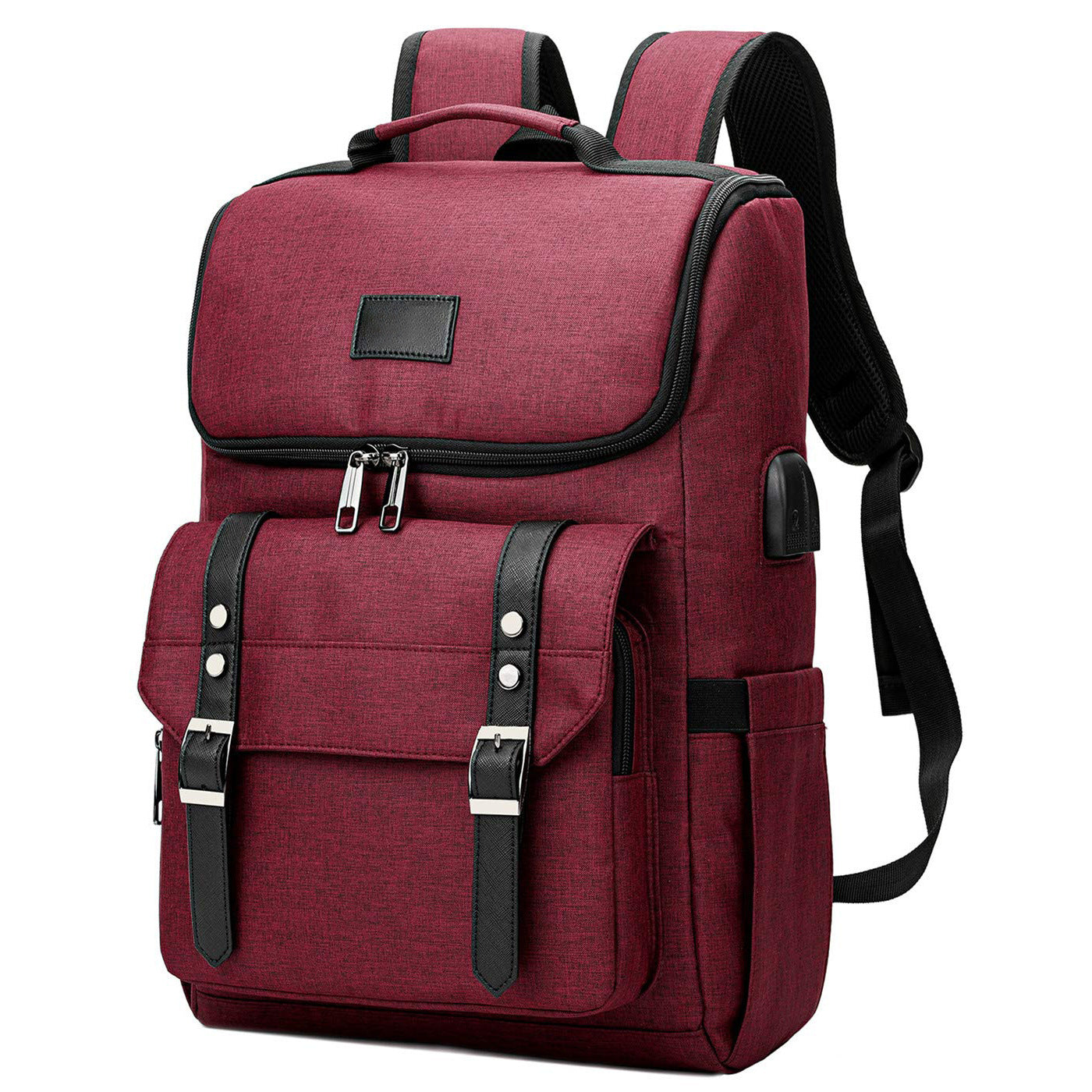 Mochila Retro de Viaje para Laptop de Hombre con Puerto USB