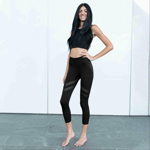 Leggings de Fitness Capri con Diseño de Malla Ventilada Activa
