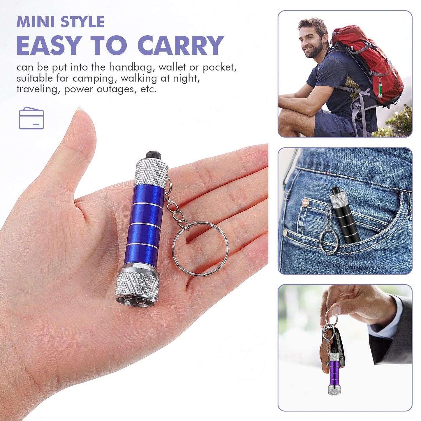 Lampe de poche LED mini portable avec porte-clés pour les urgences