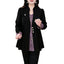 Manteau noir élégant ajusté pour un style quotidien