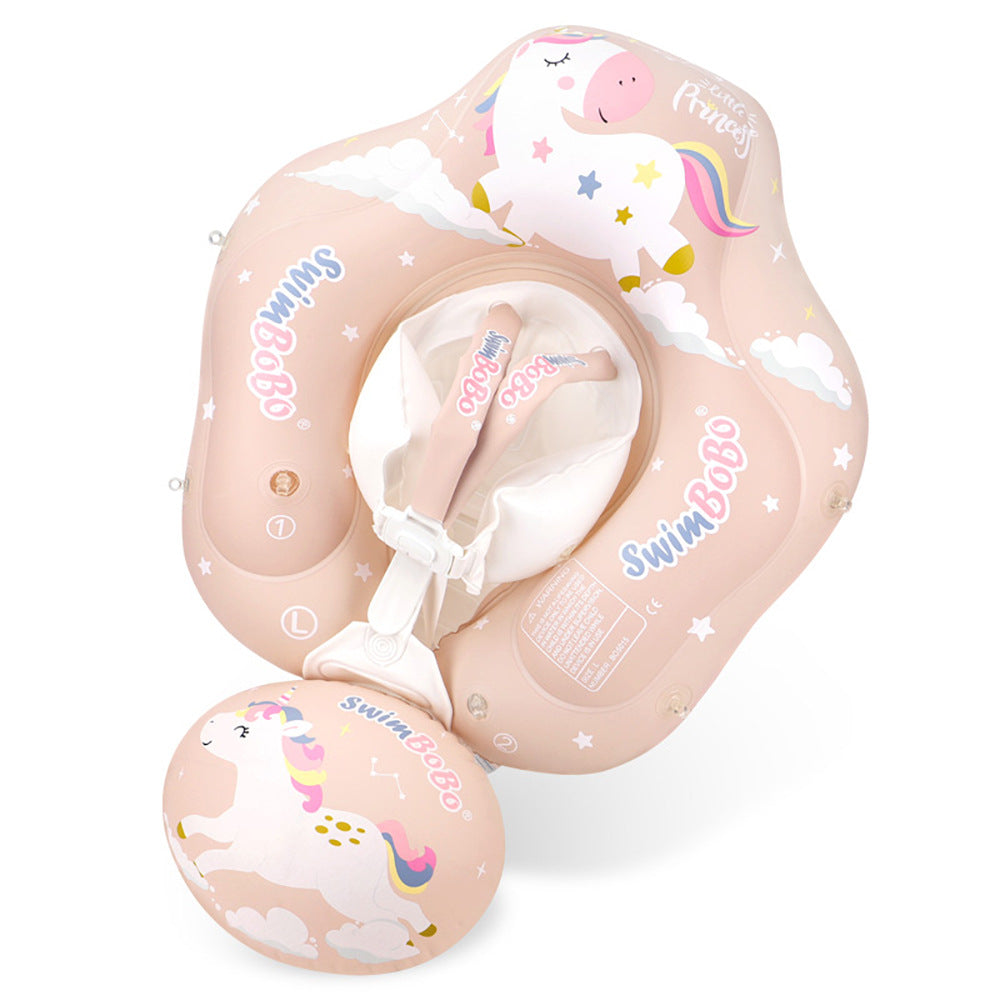 Swimbobo Baby Swimming Ring Lying Ring Children's Swimming Ring Armpit Ring Sunscreen Shade Pink Pony - Korvel