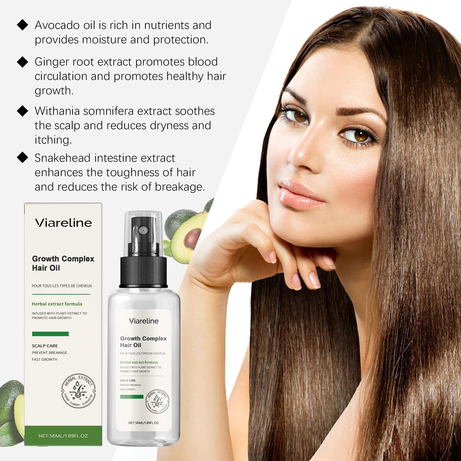 Herbal Hair Care Essential Oil Repair Dry, Hydrating, Smooth And Improve Frizzy Hair Care Essence - Korvel