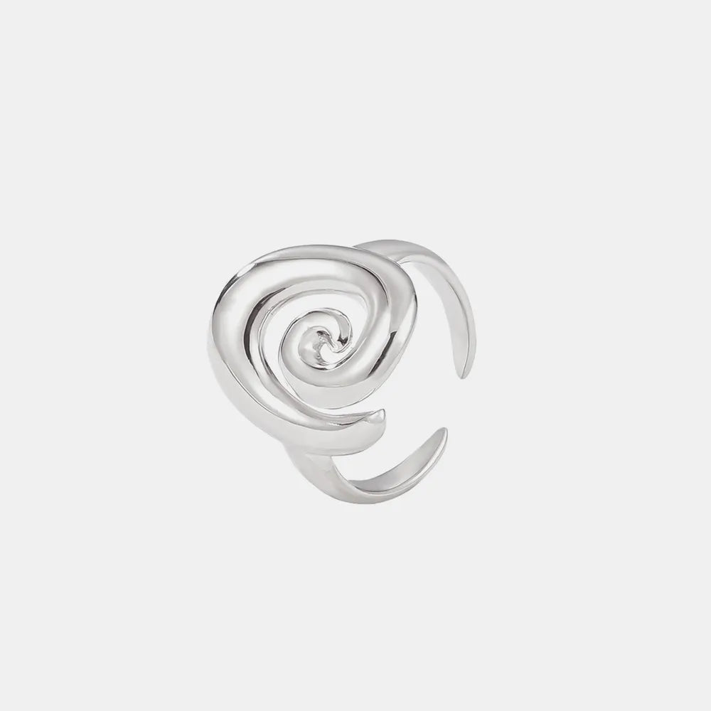 Bague en acier titane en forme de spirale